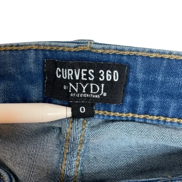 NYDJ Curves 360 Slim Straight Jeans Size 0 Biscayne Blue New - Picture 4 of 8